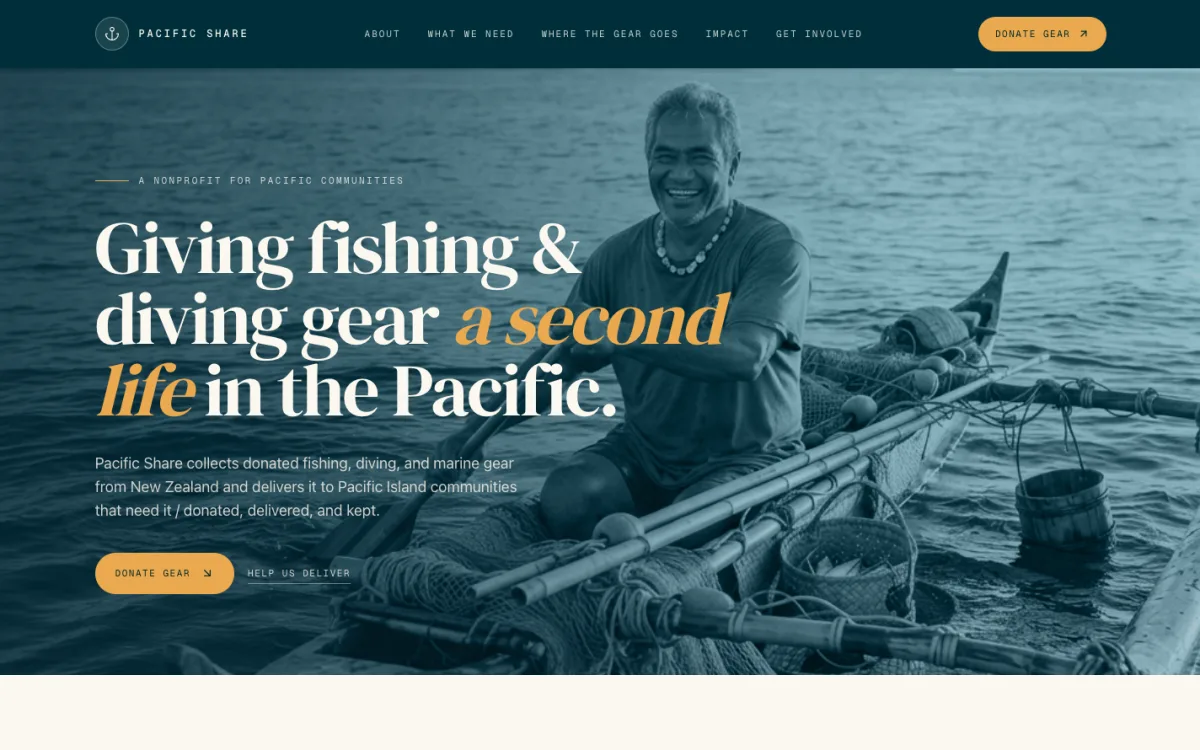 Pacific Share website homepage